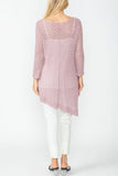 Rose Drape Pocket Mesh Tunic Top