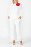 White Asymmetrical Cut Sleeve Tie Top