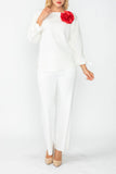 White Asymmetrical Cut Sleeve Tie Top