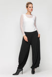 Black Side Pleats Detailed Wide Leg Pants