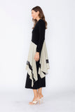 Oyster Boat Neck Asymmetrical Layer Mix Dress