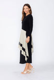 Oyster Boat Neck Asymmetrical Layer Mix Dress