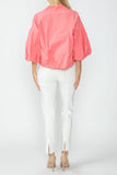 Coral Convertible Collar Drawstring Crop Jacket