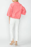 Coral Convertible Collar Drawstring Crop Jacket