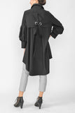 Black Bell Sleeve & Back Yoke Eyelet Point Jacket