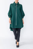 Hunter Green Bell Sleeve & Back Yoke Eyelet Point Jacket