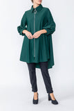 Hunter Green Bell Sleeve & Back Yoke Eyelet Point Jacket