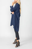 Navy Bell Sleeve & Back Yoke Eyelet Point Jacket