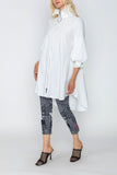 White Bell Sleeve & Back Yoke Eyelet Point Jacket