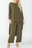 Olive Boat-Neck High & Low Top
