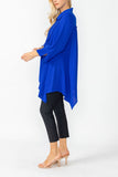 Blue Front Pleats & Back Shirring Blouse