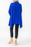 Blue Front Pleats & Back Shirring Blouse