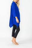 Blue Front Pleats & Back Shirring Blouse