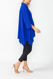 Blue Front Pleats & Back Shirring Blouse