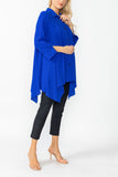 Blue Front Pleats & Back Shirring Blouse