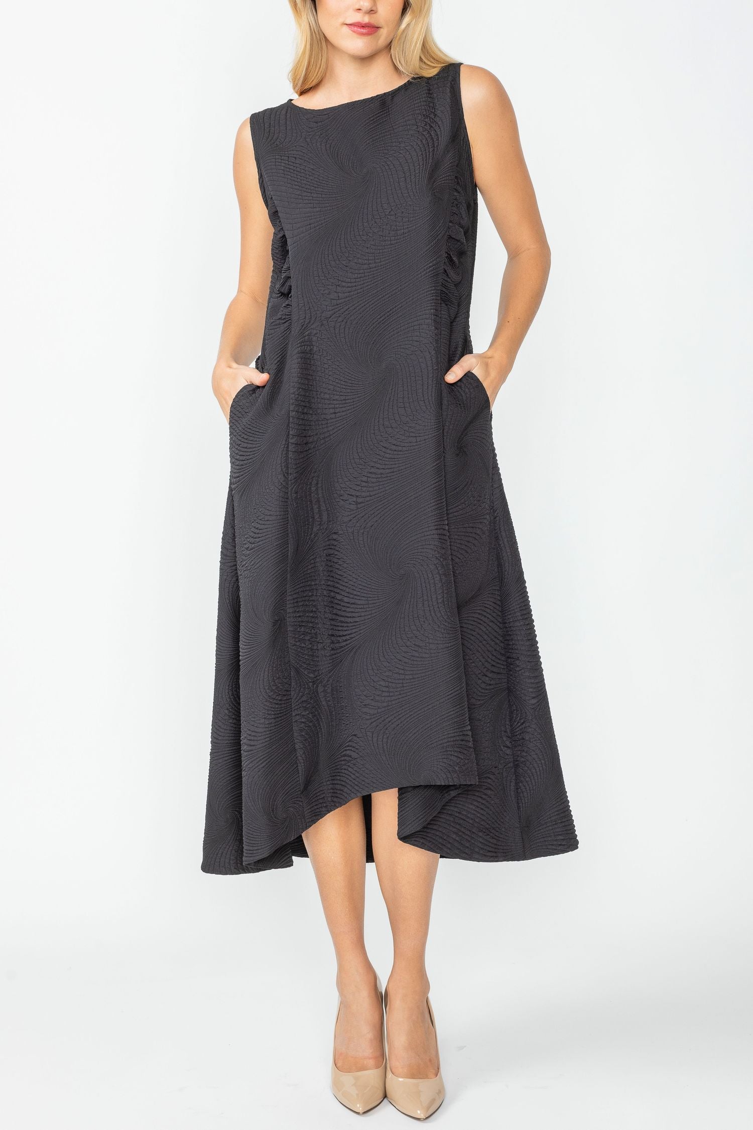 Plus Size Black Fit Flare Tank Dress Black / 1XL Plus Size Black Fit Flare Tank Dress Black / 1XL