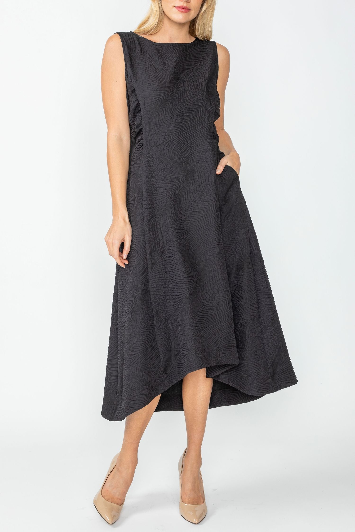 Plus Size Black Fit Flare Tank Dress IC Collection Plus Size Black Fit Flare Tank Dress IC Collection