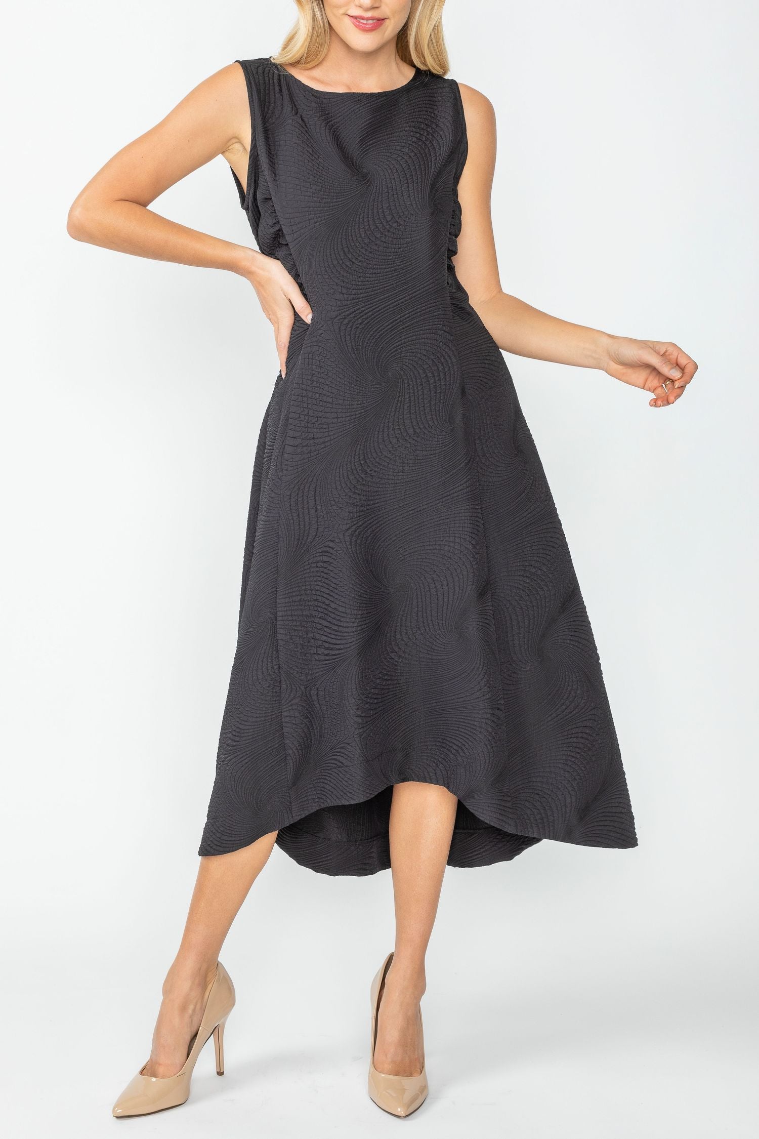 Plus Size Black Fit Flare Tank Dress Black / 1XL Plus Size Black Fit Flare Tank Dress Black / 1XL