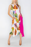 Multi-Color Asymmetrical Color Block Dress