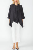 Plus Size Black Crop Kimono Cardigan