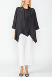 Plus Size Black Crop Kimono Cardigan