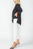 Plus Size Black Crop Kimono Cardigan