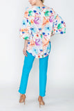 Multi-Color Floral Print Puff Sleeve Top