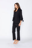 Black Jacket With Knotted Sleeves