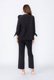 Black Jacket With Knotted Sleeves
