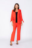 Coral Jacket With Knotted Sleeves