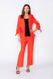 Coral Jacket With Knotted Sleeves