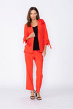 Coral Jacket With Knotted Sleeves
