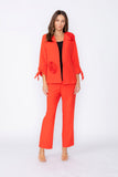 Coral Jacket With Knotted Sleeves