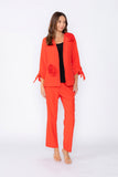 Coral Jacket With Knotted Sleeves