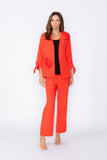 Coral Jacket With Knotted Sleeves