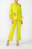 Lime Jacket With Knotted Sleeves