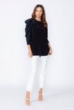 Black Top W/ Bow Sleeve Detail