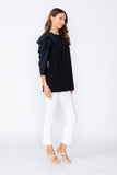 Black Top W/ Bow Sleeve Detail