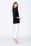 Black Top W/ Bow Sleeve Detail