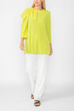 Lime Top W/ Bow Sleeve Detail