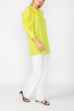 Lime Top W/ Bow Sleeve Detail