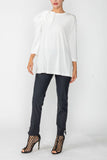 White Top W/ Bow Sleeve Detail