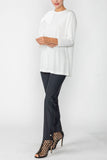 White Top W/ Bow Sleeve Detail