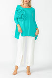 Jade Boat Neck Top W/ Rosette