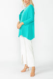 Jade Boat Neck Top W/ Rosette