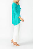 Jade Boat Neck Top W/ Rosette