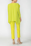 Lime Boat Neck Top W/ Rosette