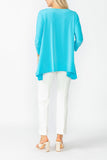 Turquoise Boat Neck Top W/ Rosette