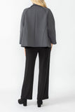 Charcoal Raglan Sleeve Front Attached Pocket Swing Jacket