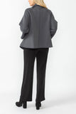 Charcoal Raglan Sleeve Front Attached Pocket Swing Jacket